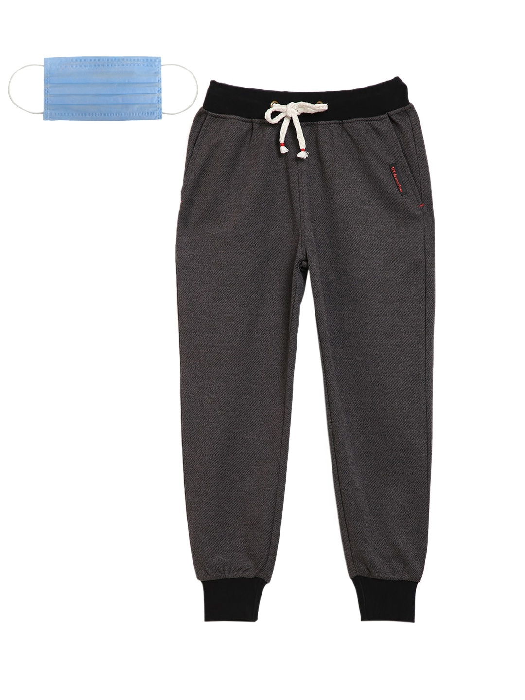 

Lil Tomatoes Boys Black Textured Straight-Fit Joggers