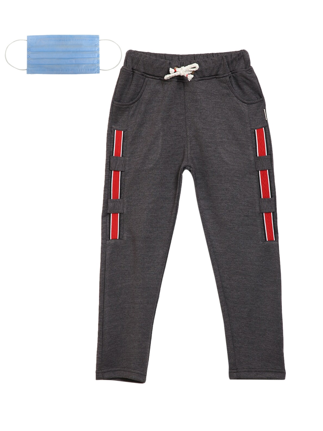 

Lil Tomatoes Boys Grey Textured Straight-Fit Track Pants