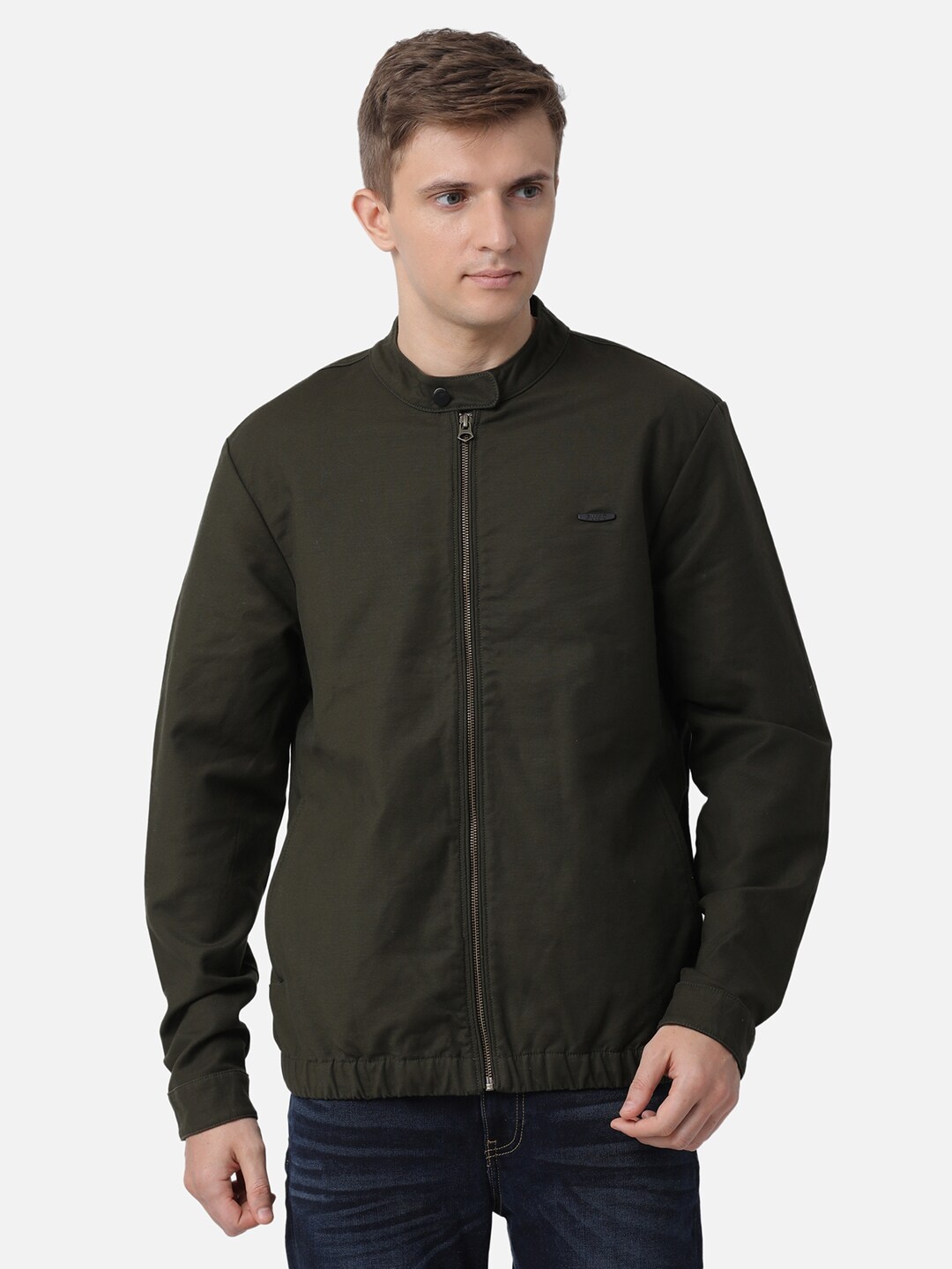 

t-base Men Olive Green Solid Tailored Jacket