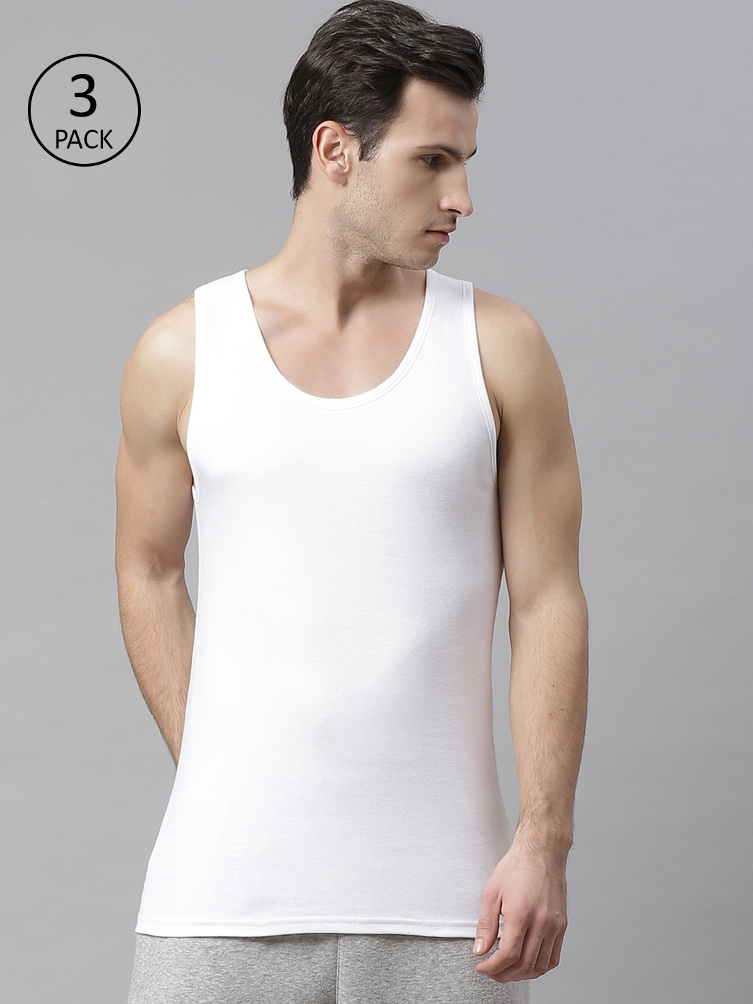 

Marks & Spencer Men Pack of 3 White Solid Innerwear Vest T145700DWHITE