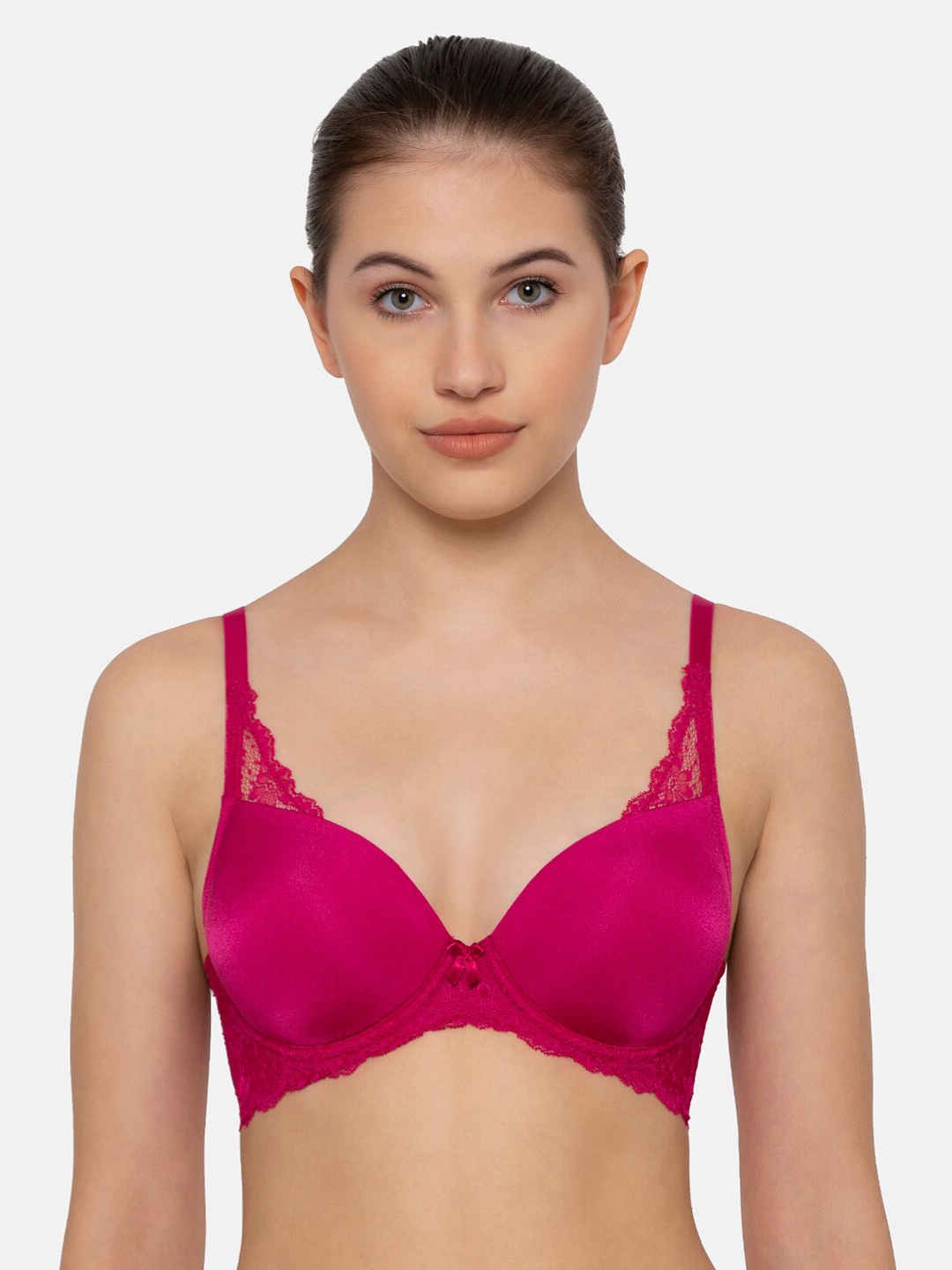 

Triumph Fashiom 152 Padded Wired Lace Fashion Bra, Pink