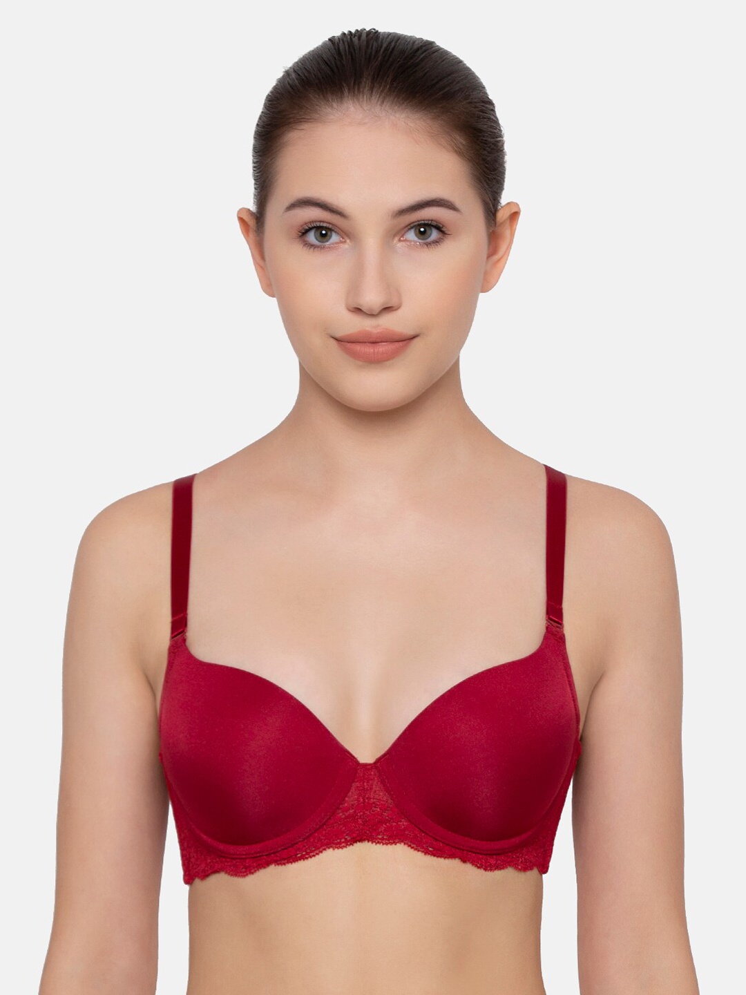 

Triumph Comfort Touch 01 Padded Wired Everyday Invisible T-Shirt Bra, Red