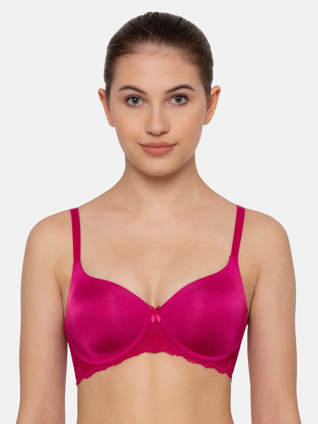 

Triumph Fashiom 152 Padded Non Wired Lace Fashion Bra, Magenta