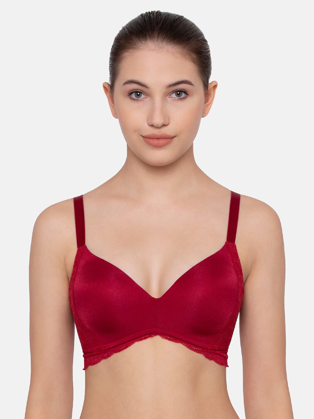 

Triumph Comfort Touch 01 Padded Wireless Everyday Invisible T-shirt Bra, Red