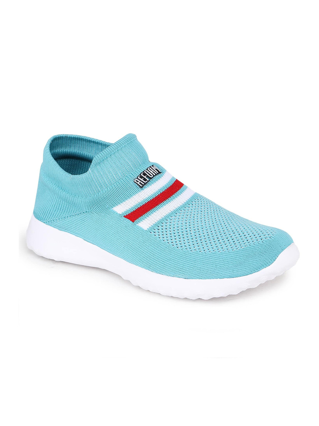 

REFOAM Women Blue Woven Design Lightweight Slip-On Sneakers