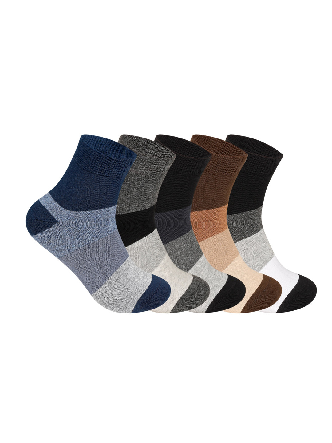 

Supersox Men Pack Of 5 Striped Ankle Length Socks, Black