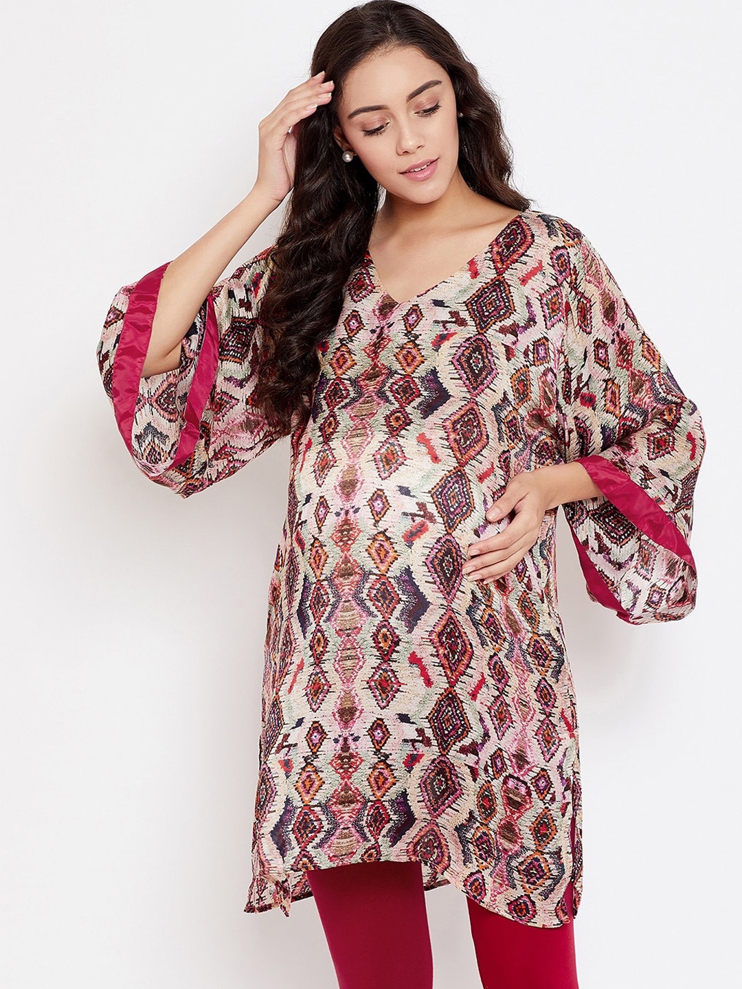 

The Kaftan Company Women Multicolored Printed Maternity Kurti, Multi