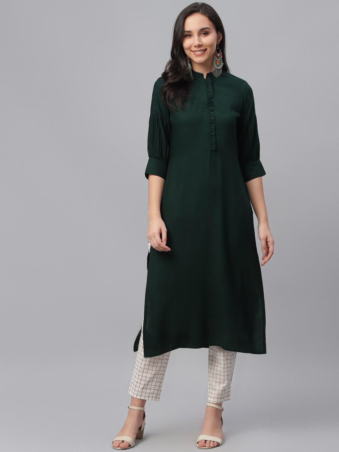 

Libas Women Solid Kurta, Green