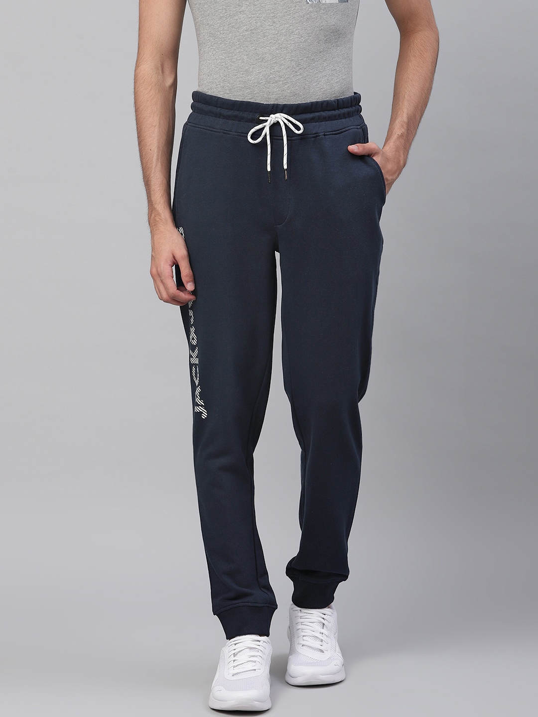 

Jack & Jones Men Navy Blue Solid Regular Fit Joggers