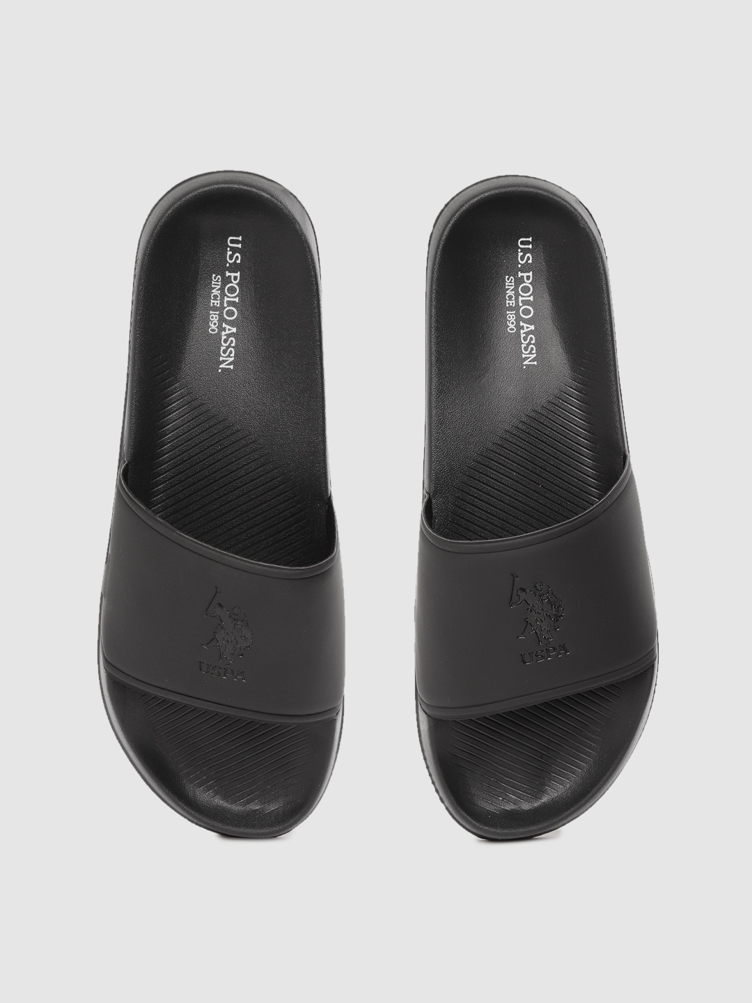 

U.S. Polo Assn. Men Black Brand Logo Print Sliders