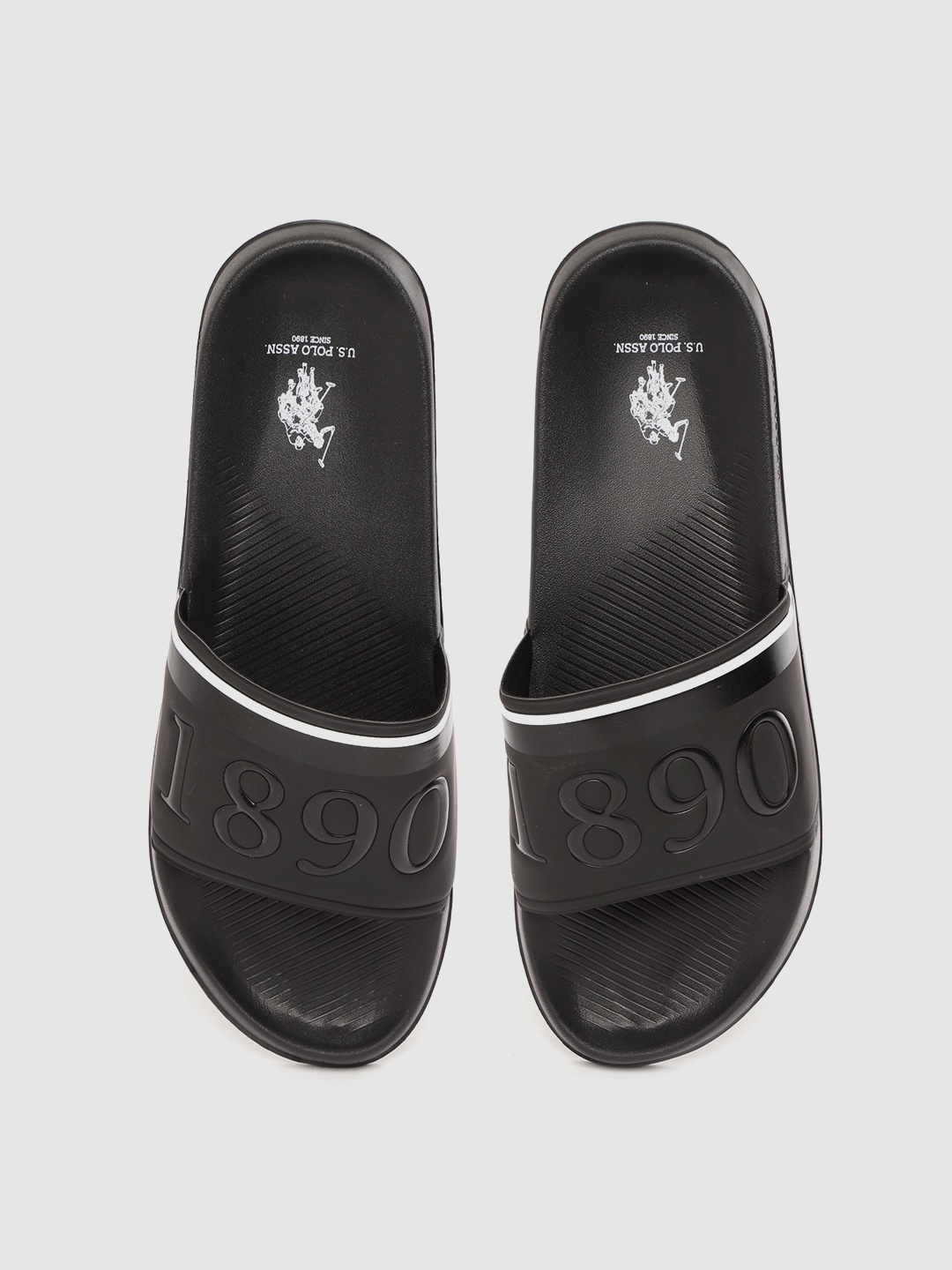 

U.S. Polo Assn. Men Black Printed Sliders