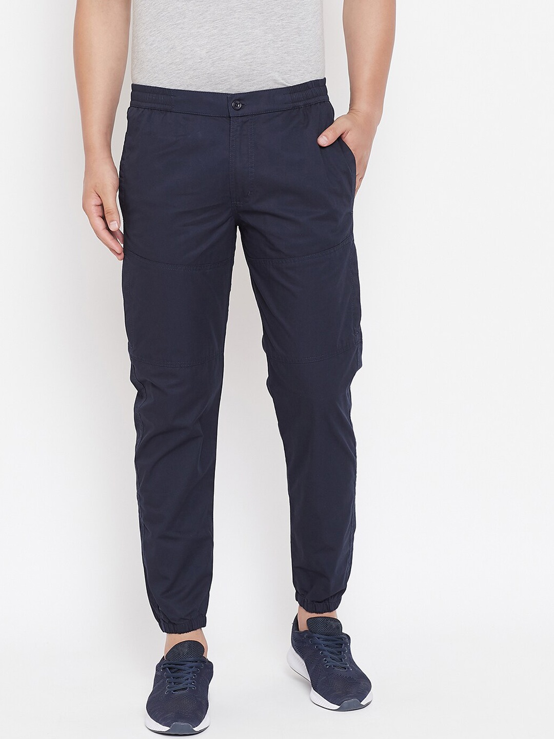

Okane Men Navy Blue Solid Joggers