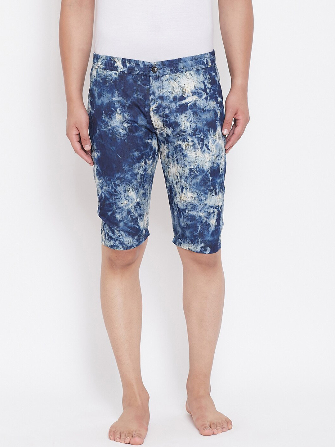 

Okane Men Navy Blue Printed Lounge Shorts
