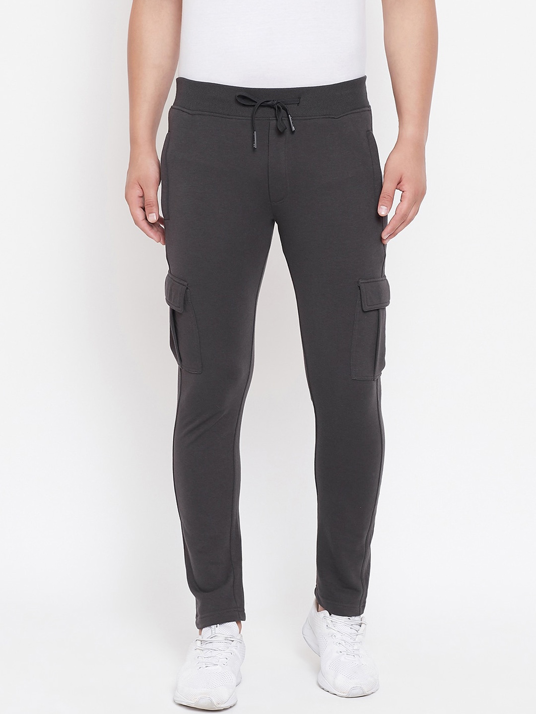 

Okane Men Grey Solid Track Pants