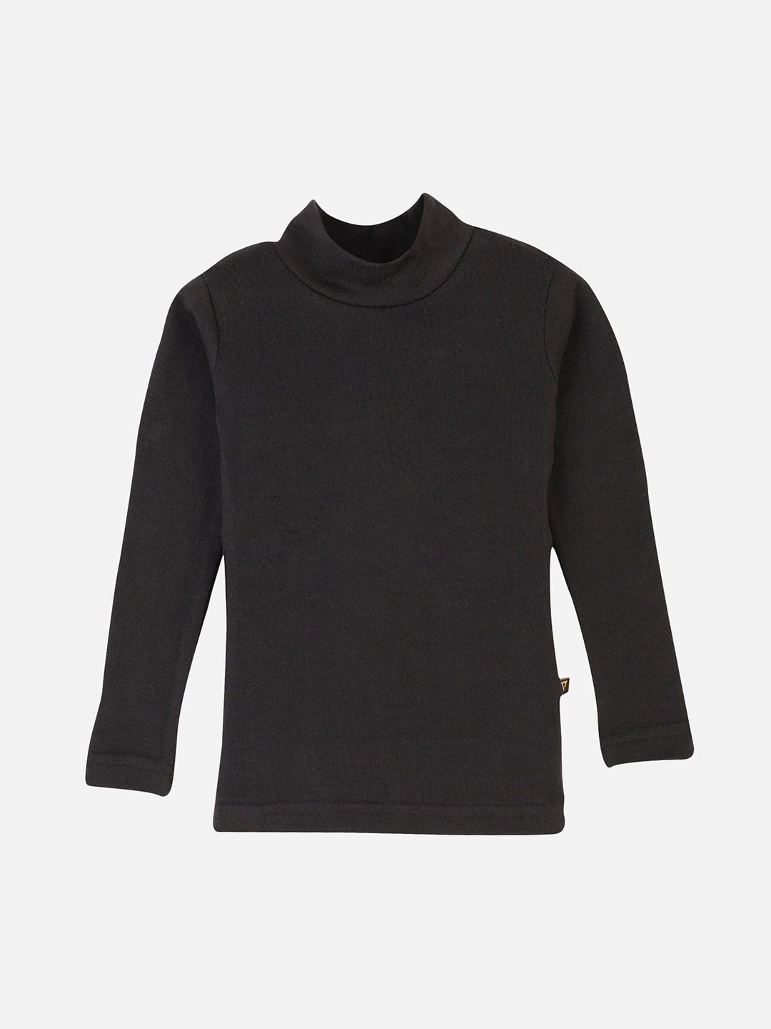 

PROTEENS Girls Black Solid High Neck T-shirt