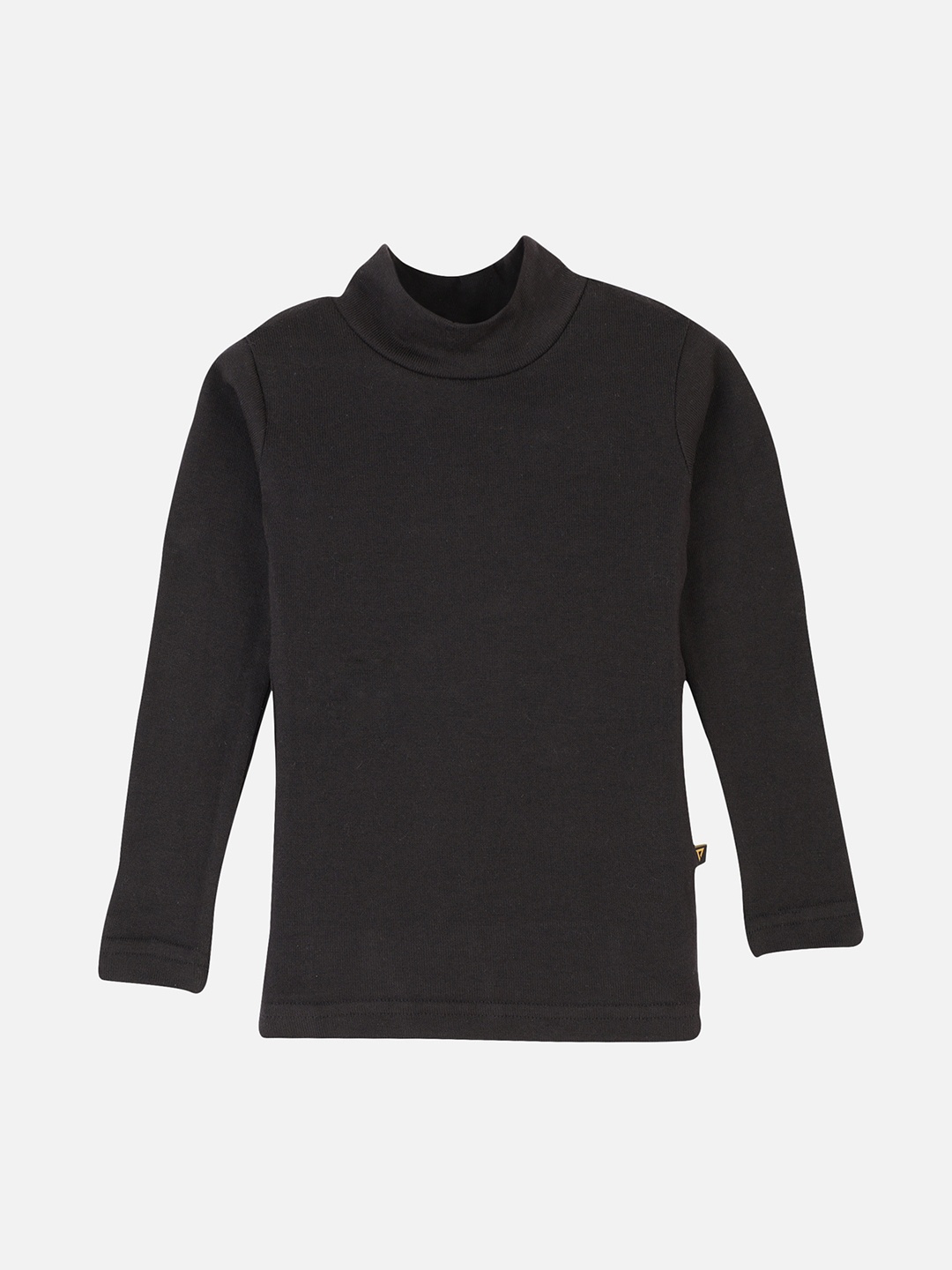 

PROTEENS Girls Black Solid High Neck T-shirt