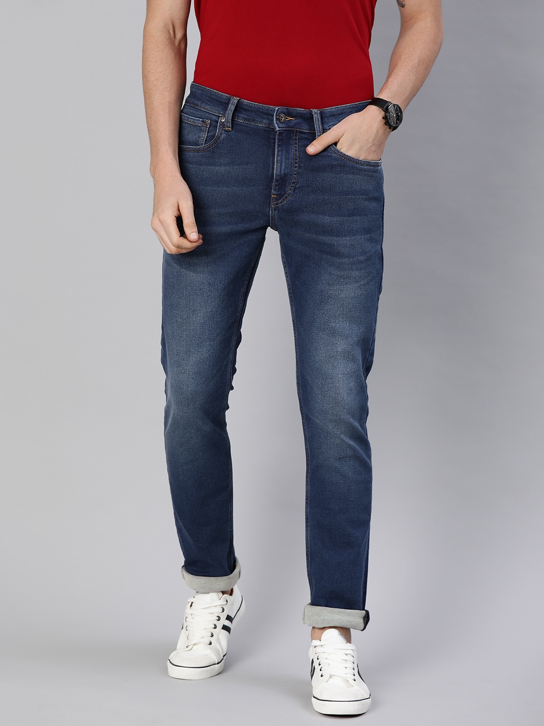 

Nautica Men Blue Slim Fit Mid-Rise Clean Look Stretchable Jeans