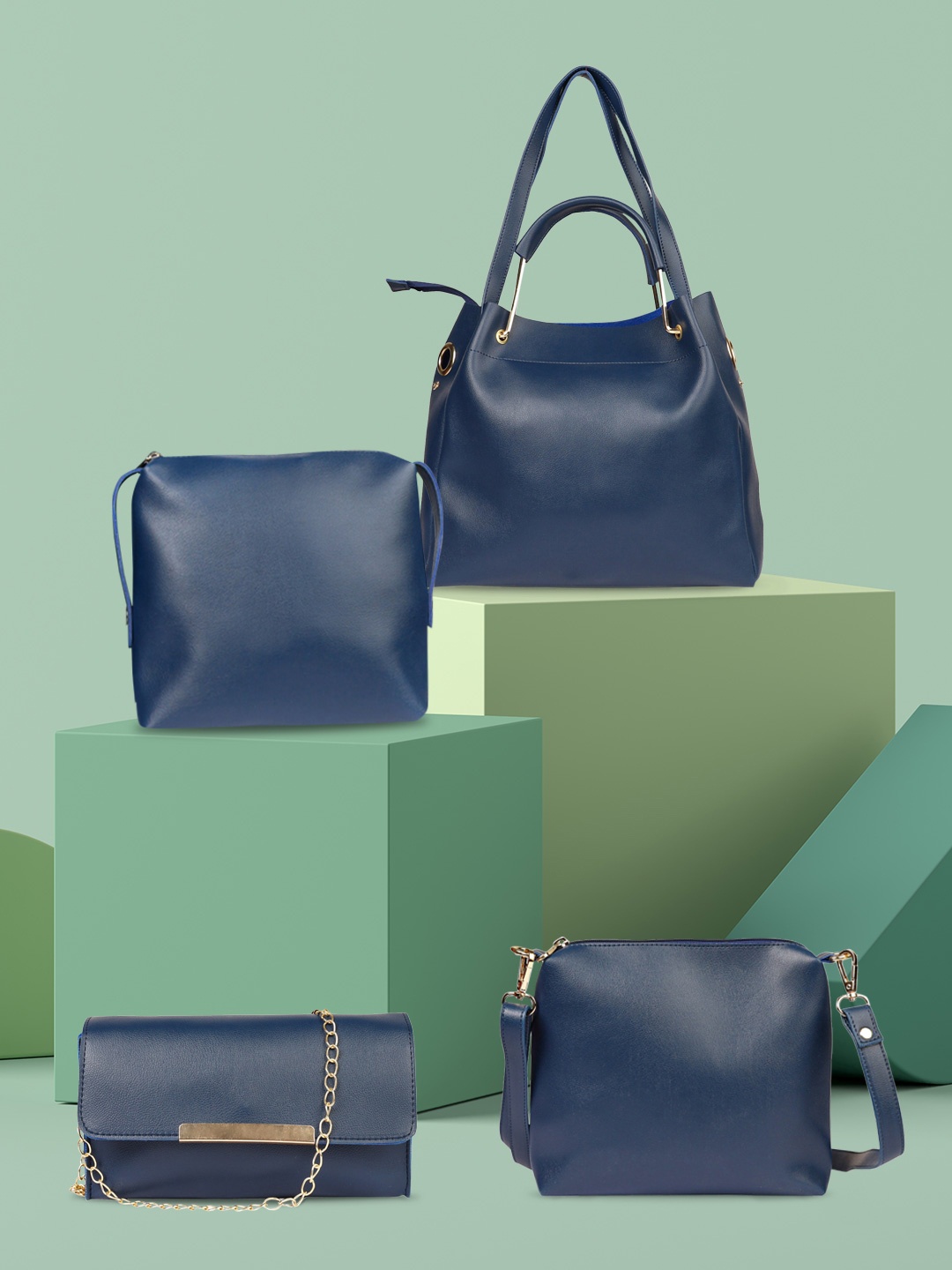 

LEGAL BRIBE Set of 4 Blue Solid Bags