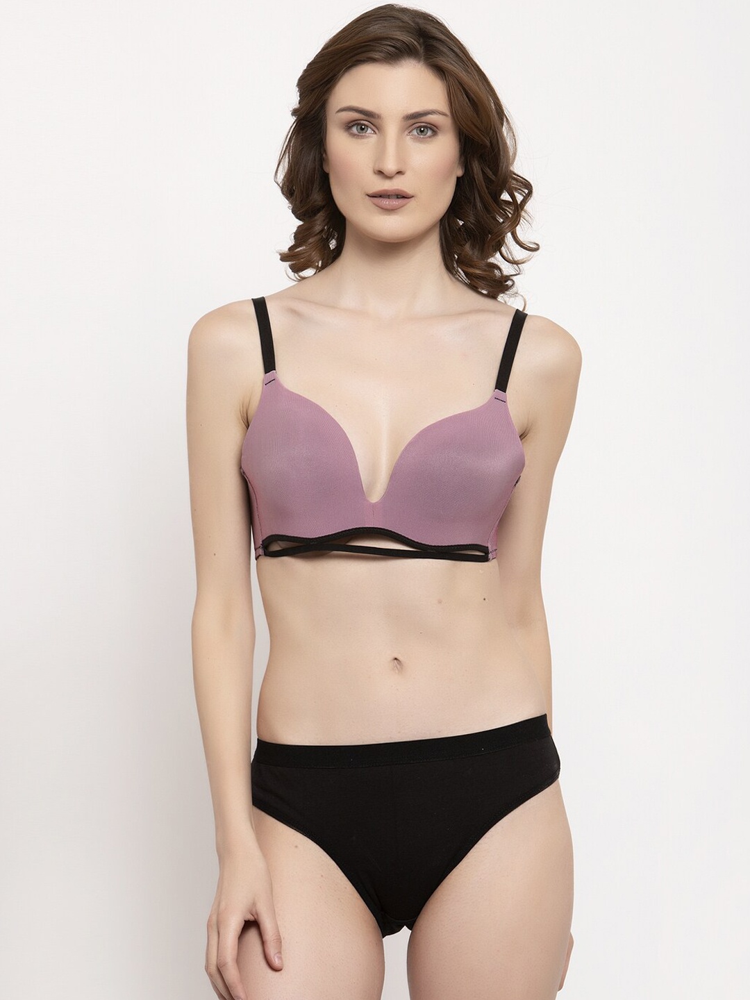 

PrettyCat Women Pink & Black Solid Lingerie Set PC-SET-6022