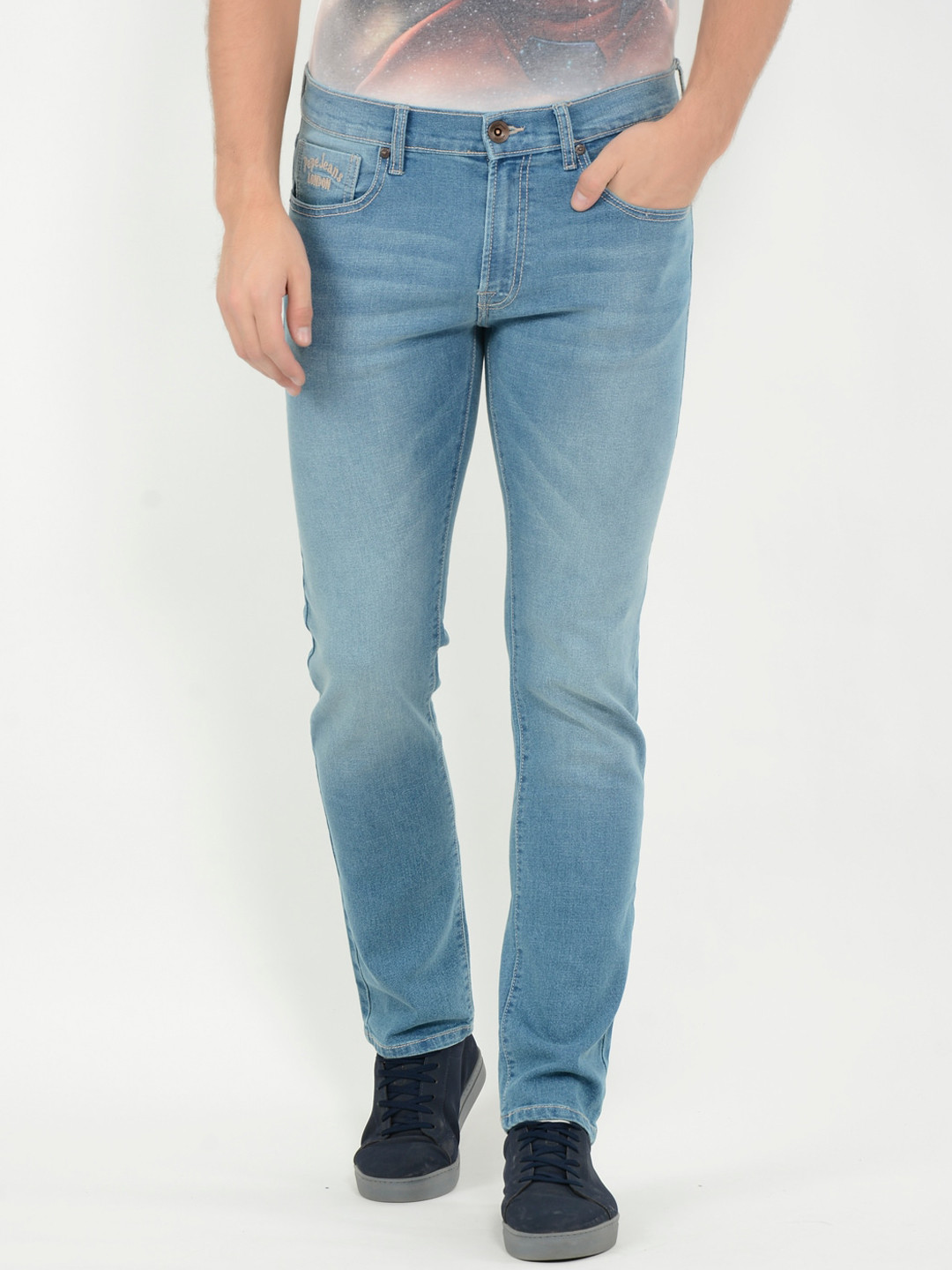 

Pepe Jeans Men Blue Slim Fit Mid-Rise Clean Look Jeans