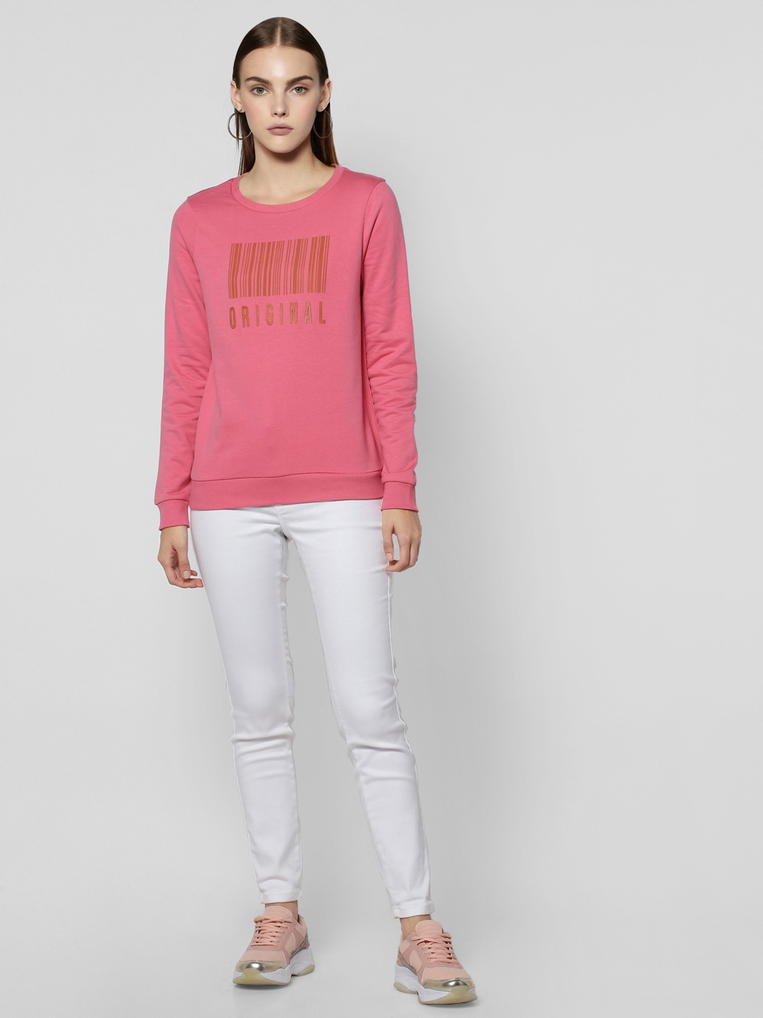 

Vero Moda Women Pink & Brown Printed Sweatshirt