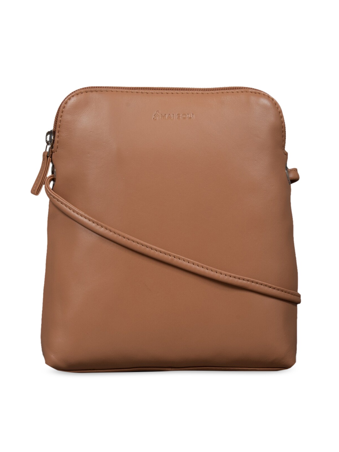 

MAI SOLI Women Brown Solid Leather Sling Bag