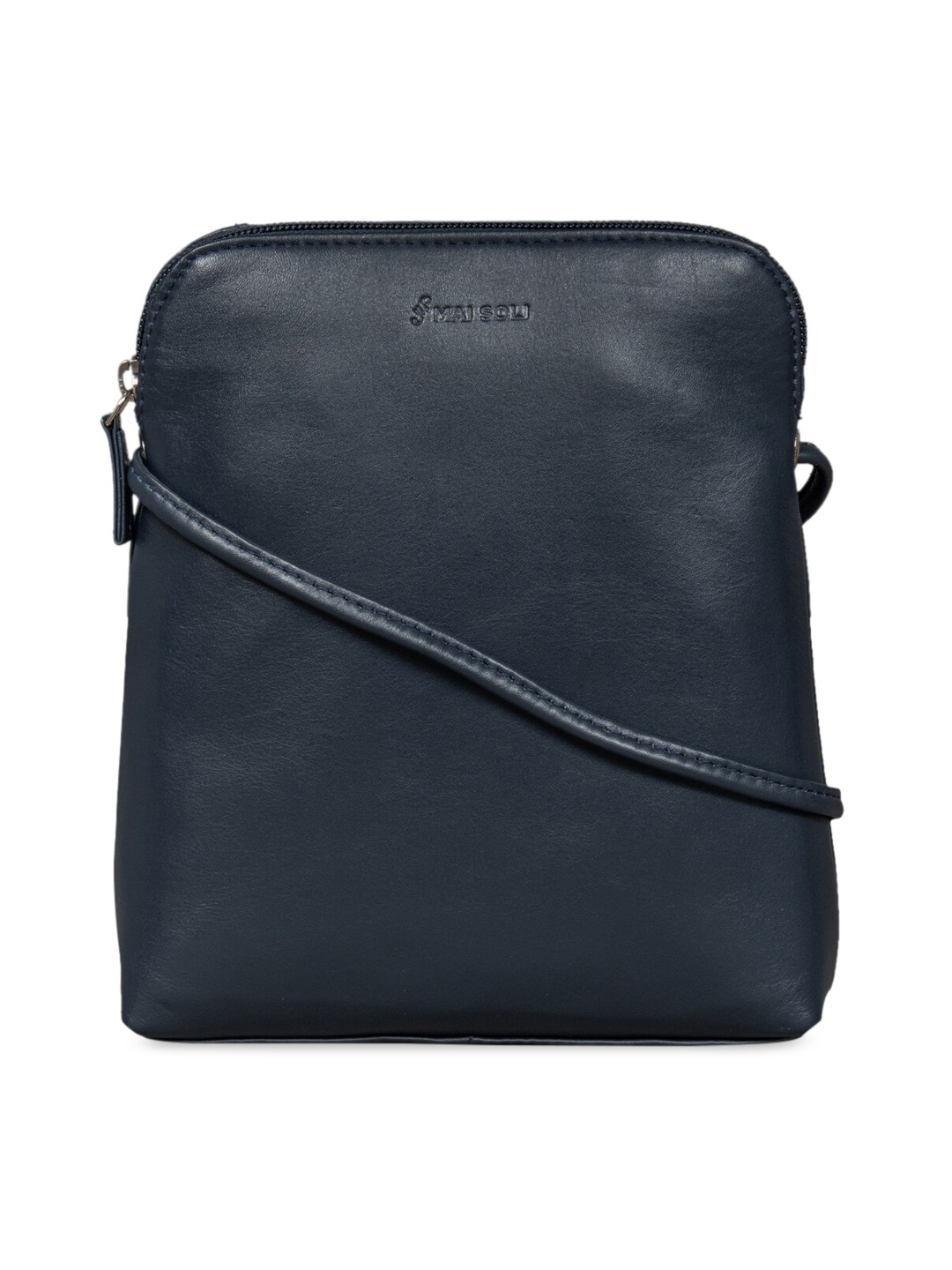

MAI SOLI Women Navy Blue Solid Leather Sling Bag