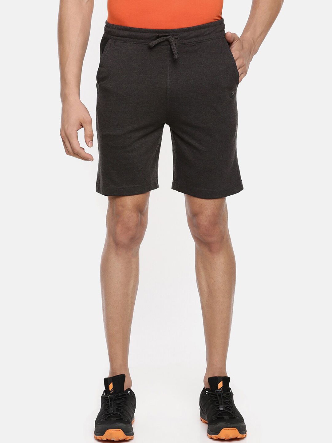 

Dollar Men Charcoal Grey Solid Lounge Shorts