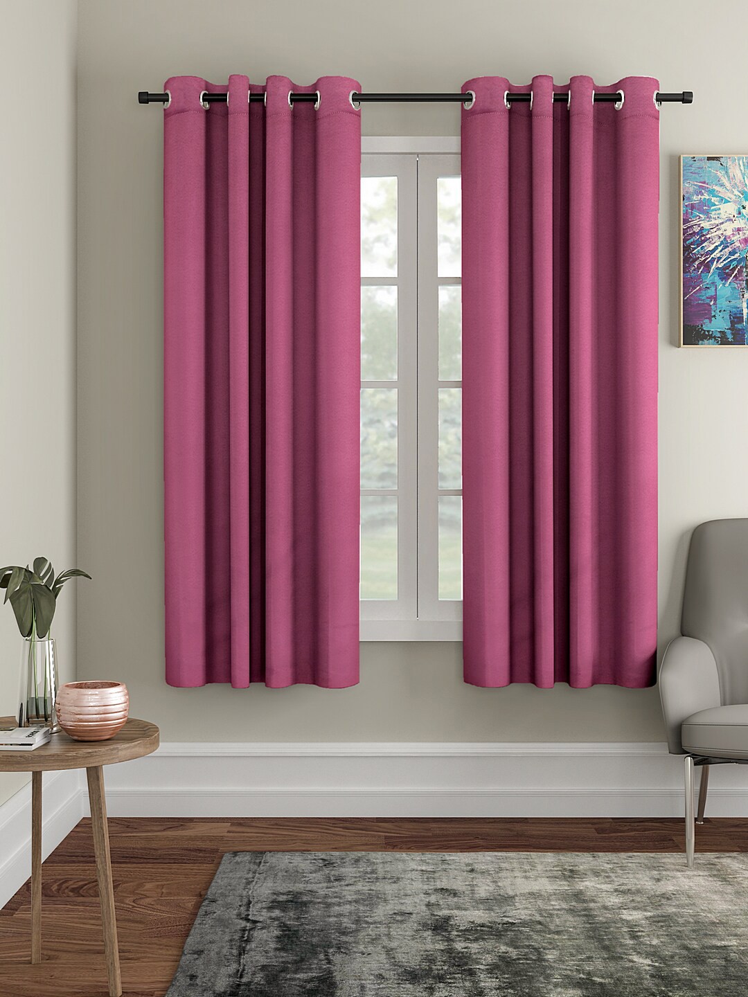 

Cortina Mauve 2 Pieces Solid Black Out Window Curtains