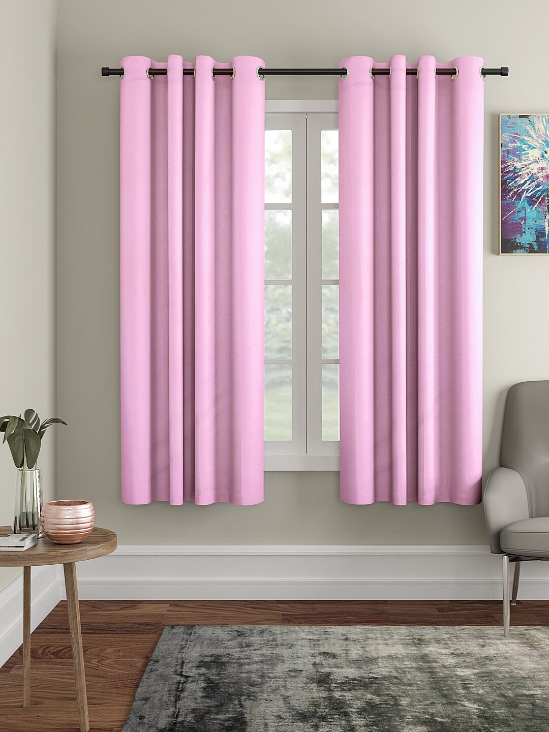 

Cortina Set of 2 Pink Black-Out Window Curtains