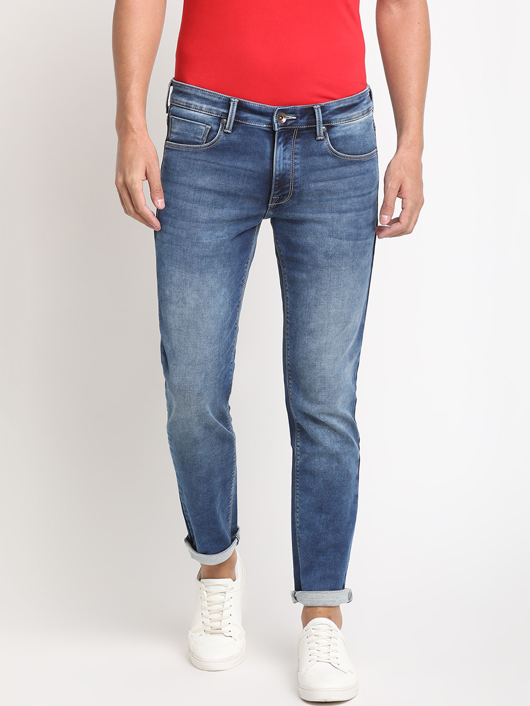 

Pepe Jeans Men Blue Slim Fit Low-Rise Clean Look Jeans
