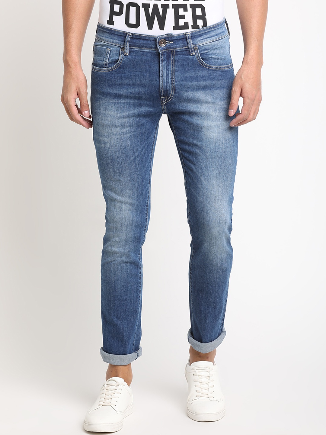 

Pepe Jeans Men Blue Slim Fit Mid-Rise Clean Look Jeans
