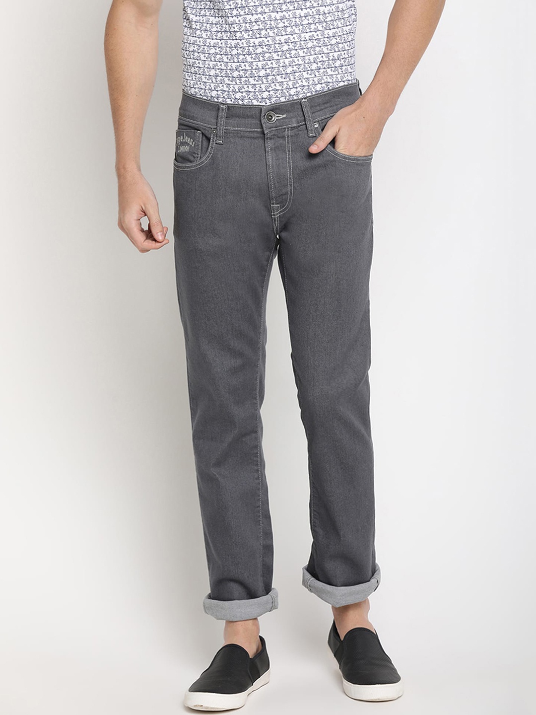 

Pepe Jeans Men Grey Slim Fit Mid-Rise Clean Look Jeans