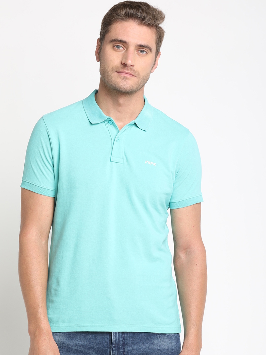 

Pepe Jeans Men Green Solid Round Neck T-shirt