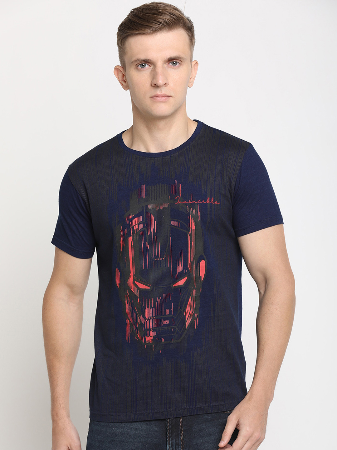 

Pepe Jeans Men Blue Iron Man Printed Round Neck T-shirt