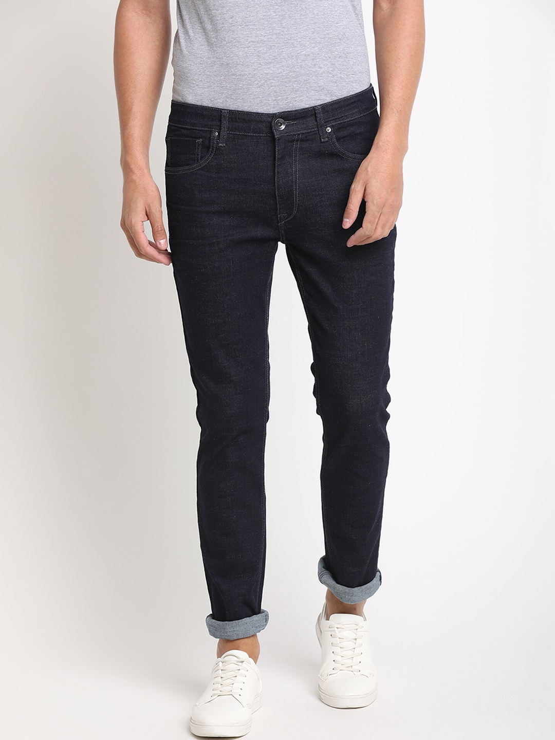 

Pepe Jeans Men Navy Blue Regular Fit Mid-Rise Clean Look Jeans