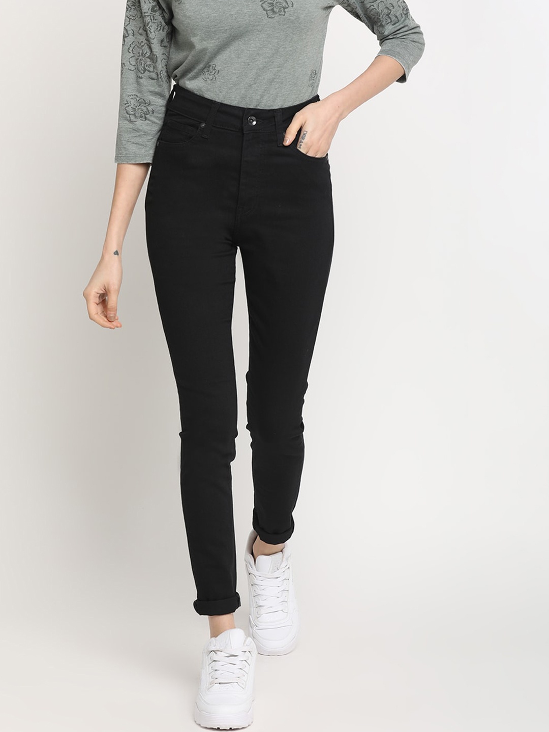 

Pepe Jeans Women Black Skinny Fit High-Rise Clean Look Jeans