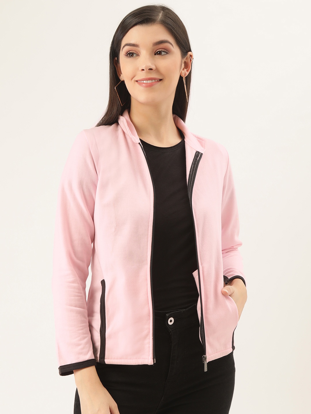 

Belle Fille Women Pink Solid Tailored Jacket