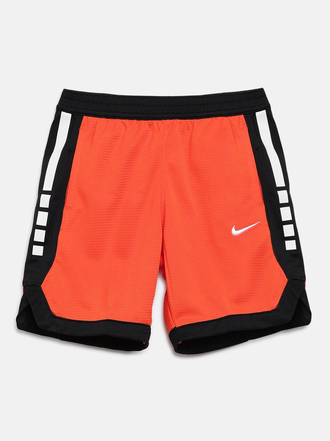 

Nike Boys Rust Orange & Black Colourblocked Elite Stripe Sports Shorts