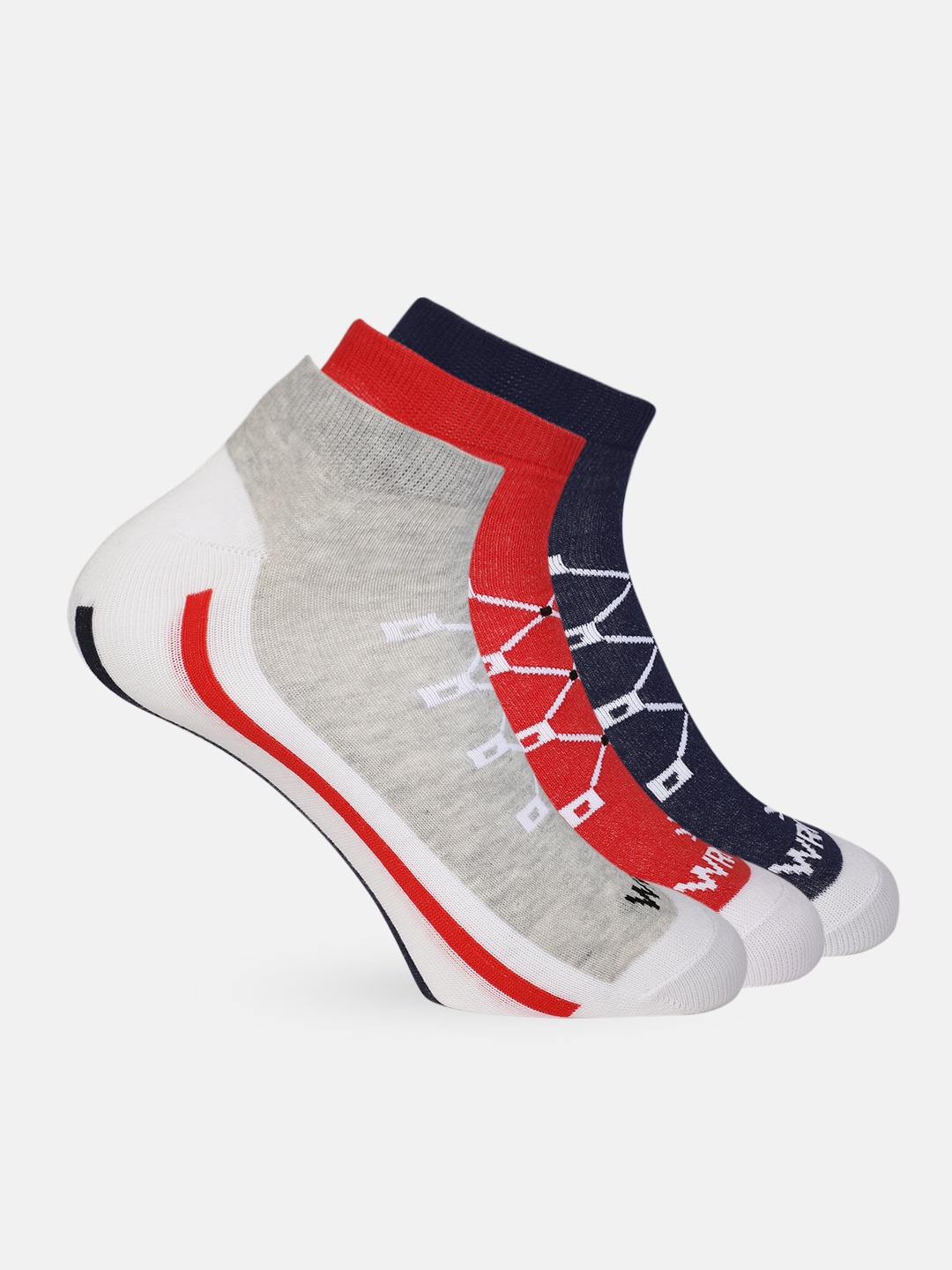 

WROGN Men Set of 3 Ankle Length Socks, Multi