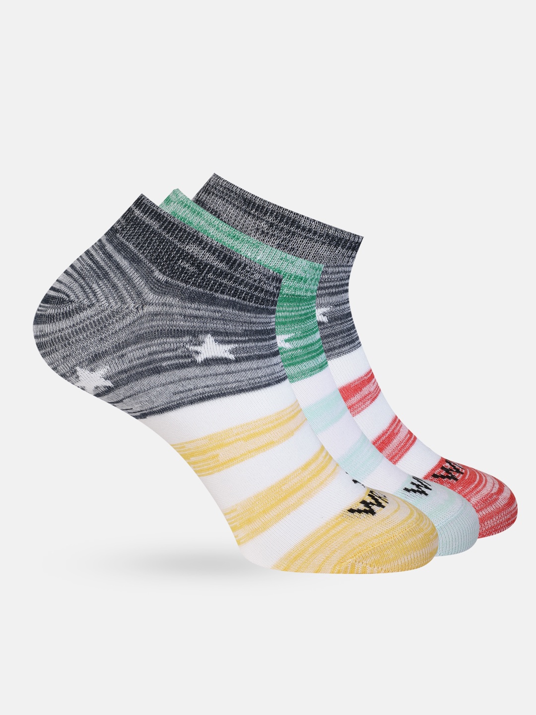 

WROGN Men Set of 3 Ankle Length Socks, Multi