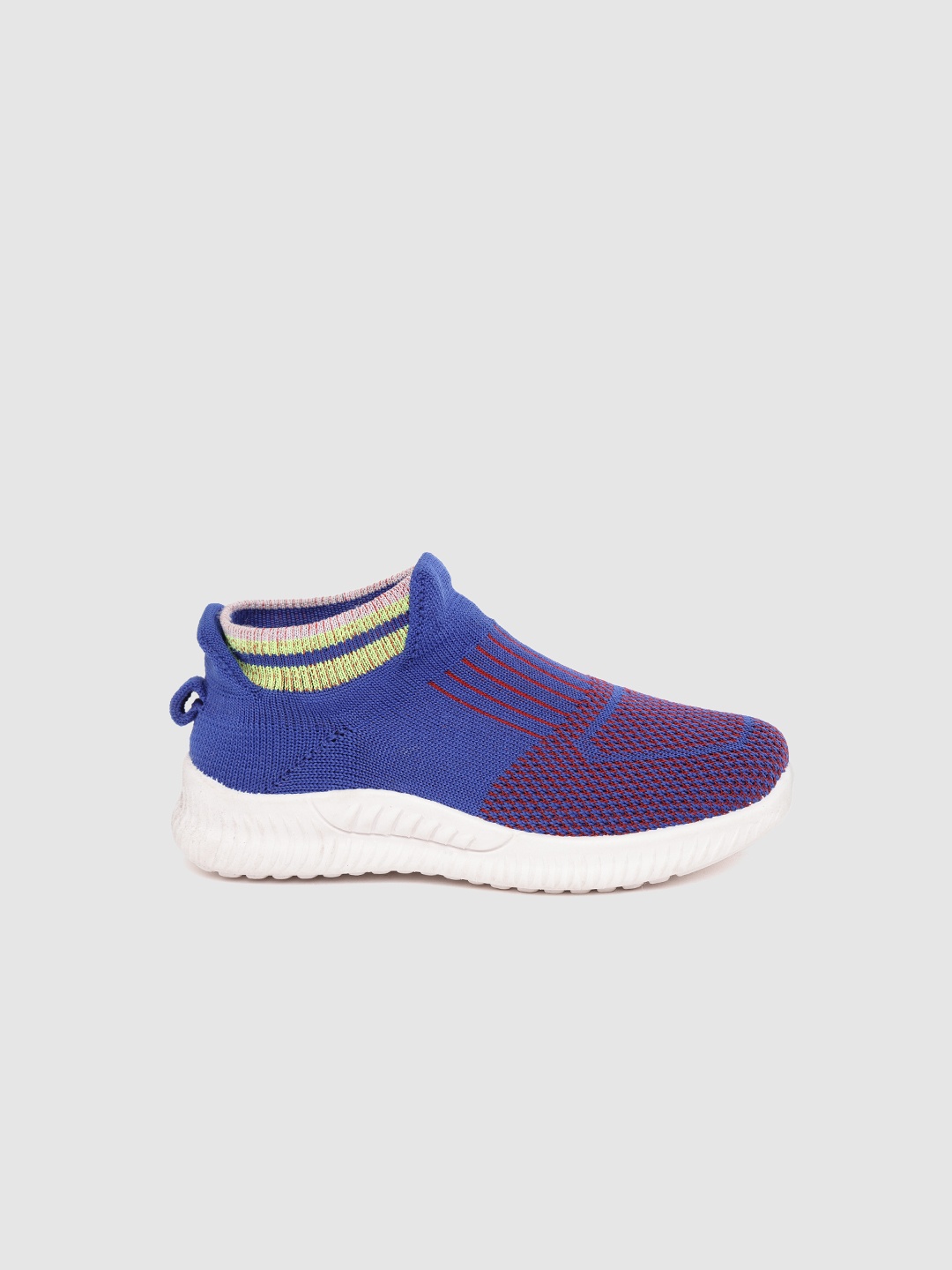 

YK Boys Navy Blue & Red Woven Design Slip-On Sneakers