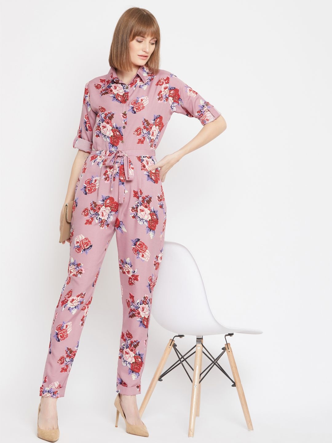 

Uptownie Lite Women Roll Up Jumpsuit, Pink