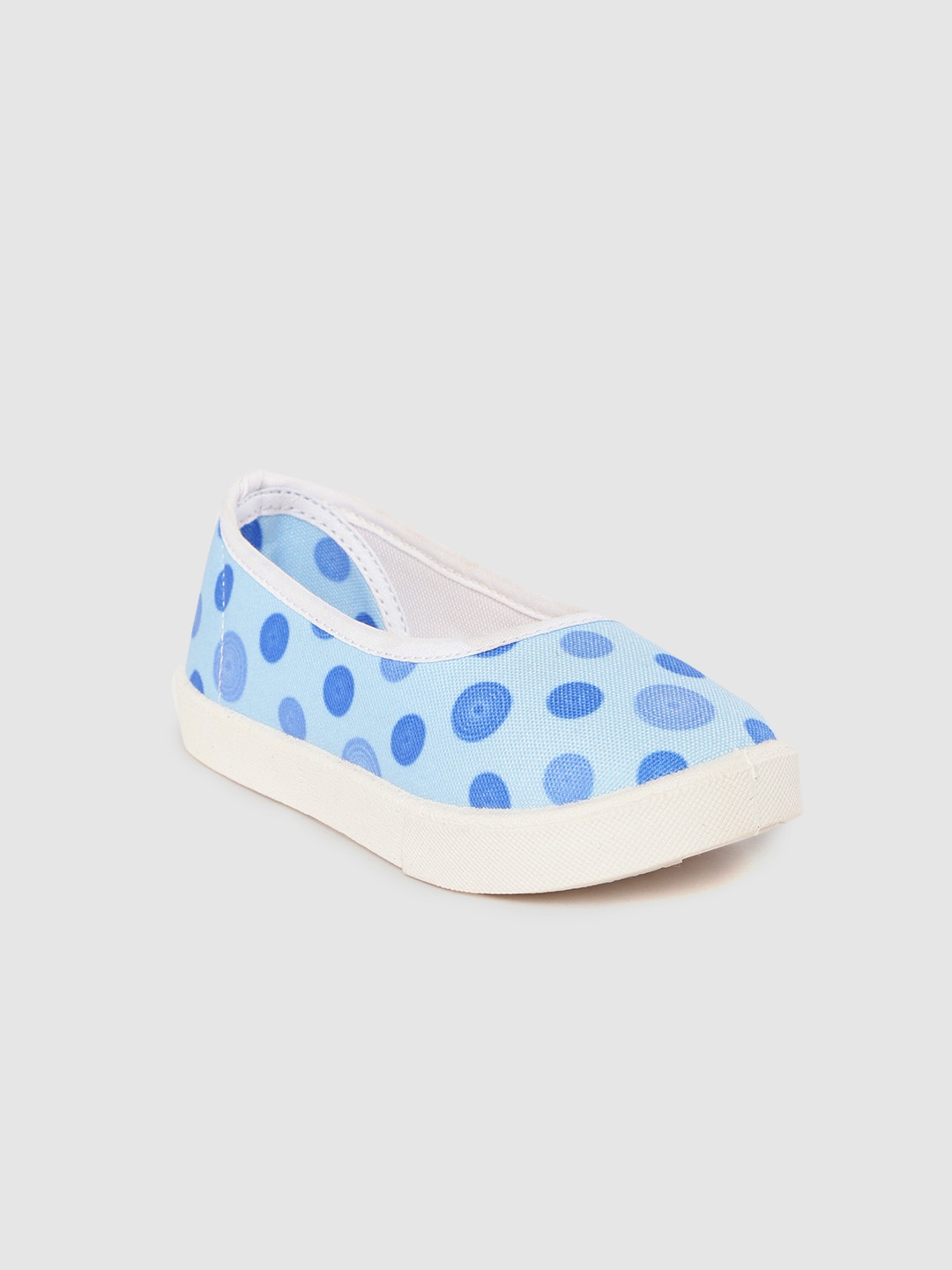 

YK Girls Blue Dot Print Washable Ballerinas