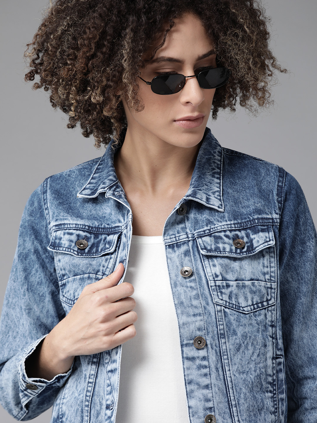 

Roadster Women Blue Washed Denim Jacket