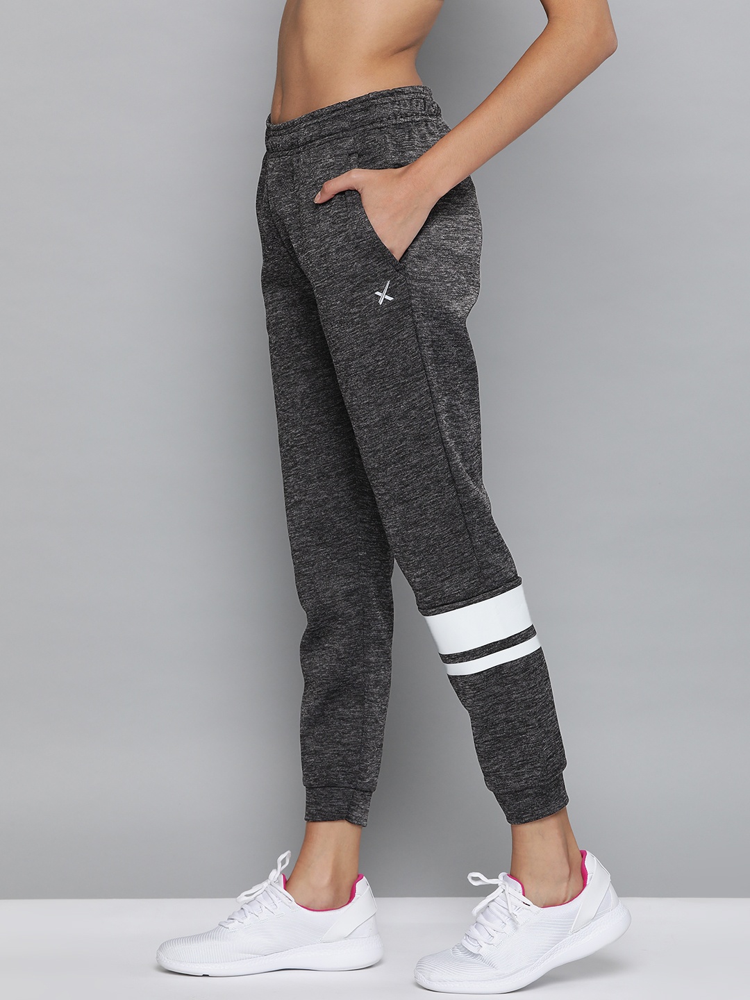 

HRX by Hrithik Roshan Women Anthra Melange Solid Regular Fit Melange Training Joggers, Charcoal