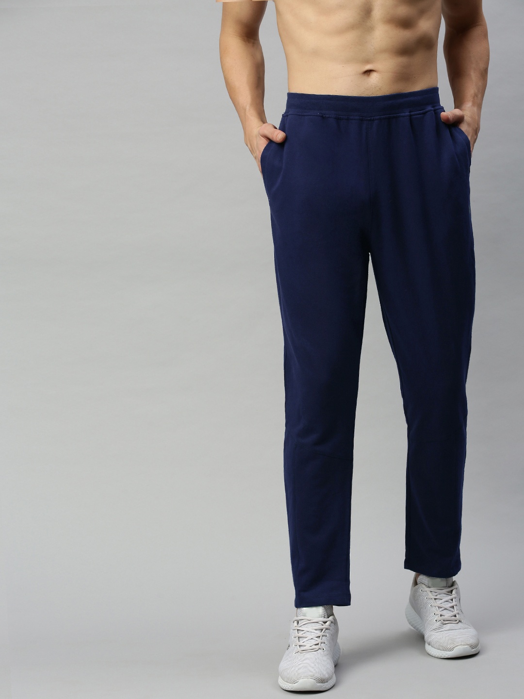 

HRX by Hrithik Roshan Men Navy Blue Solid Bio-Wash Antimicrobial Lifestyle Track Pants