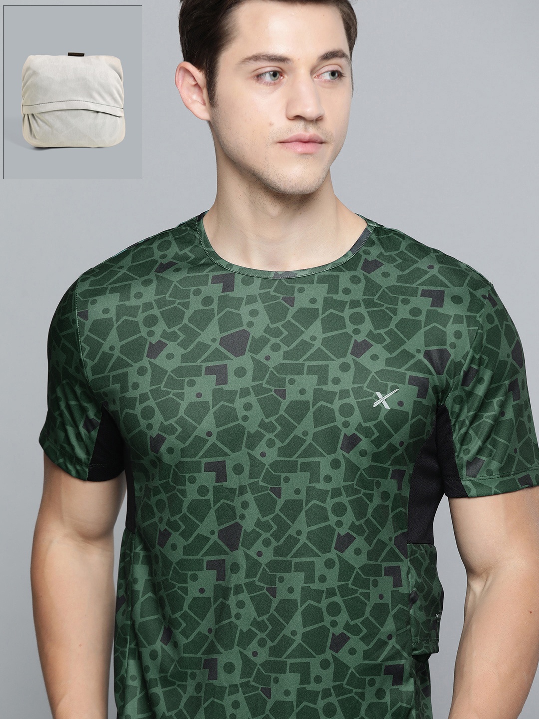 

HRX by Hrithik Roshan Men Sharp Green Printed Rapid-Dry Outdoor Packable T-shirt