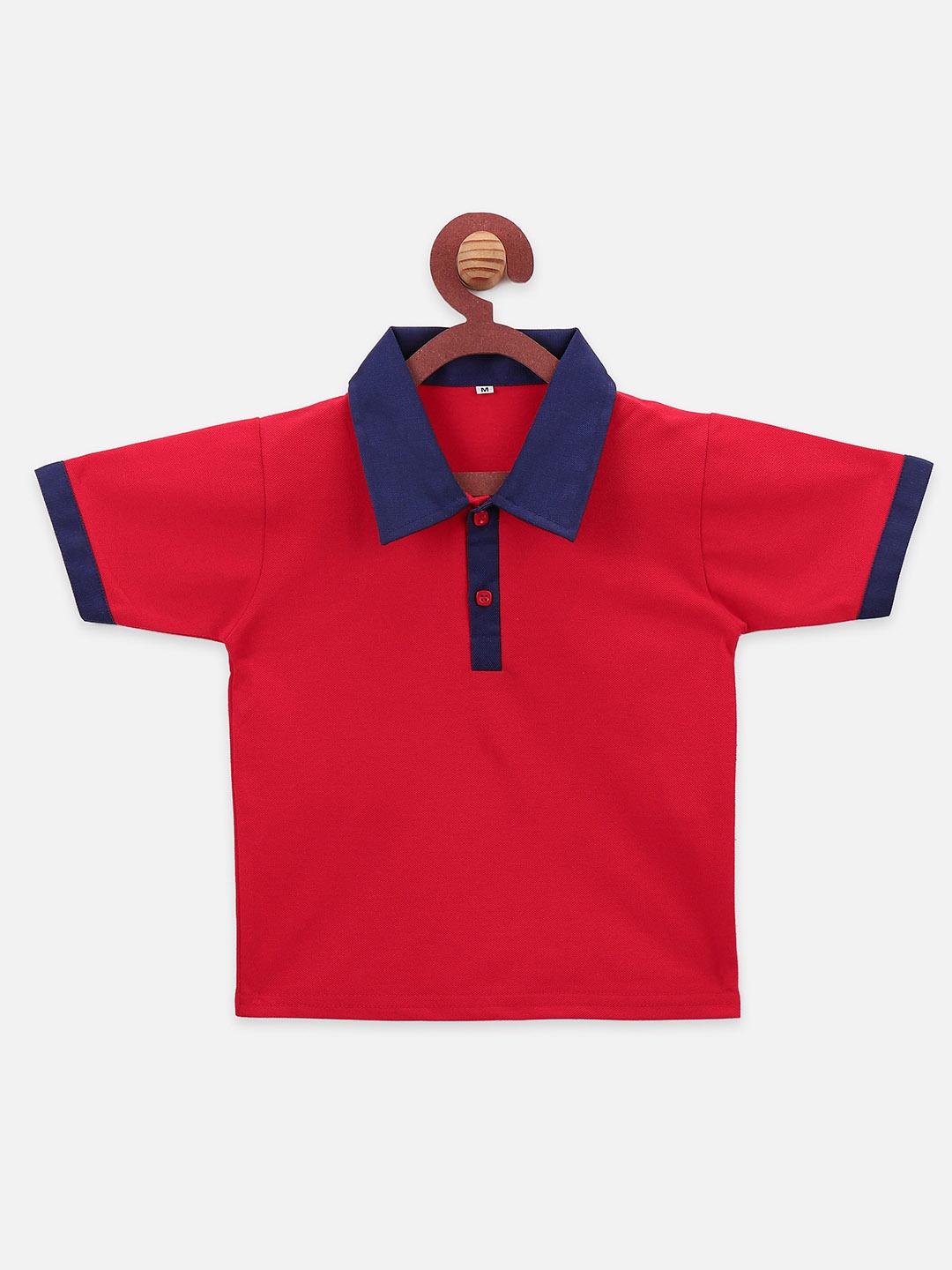 

LilPicks Boys Red Solid Polo Collar T-shirt