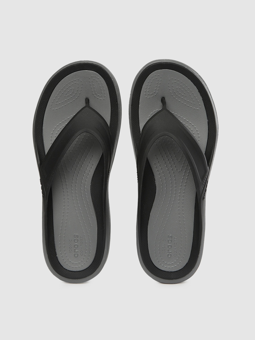 

Crocs Men Black & Grey Swiftwater Wave Thong Flip-Flops